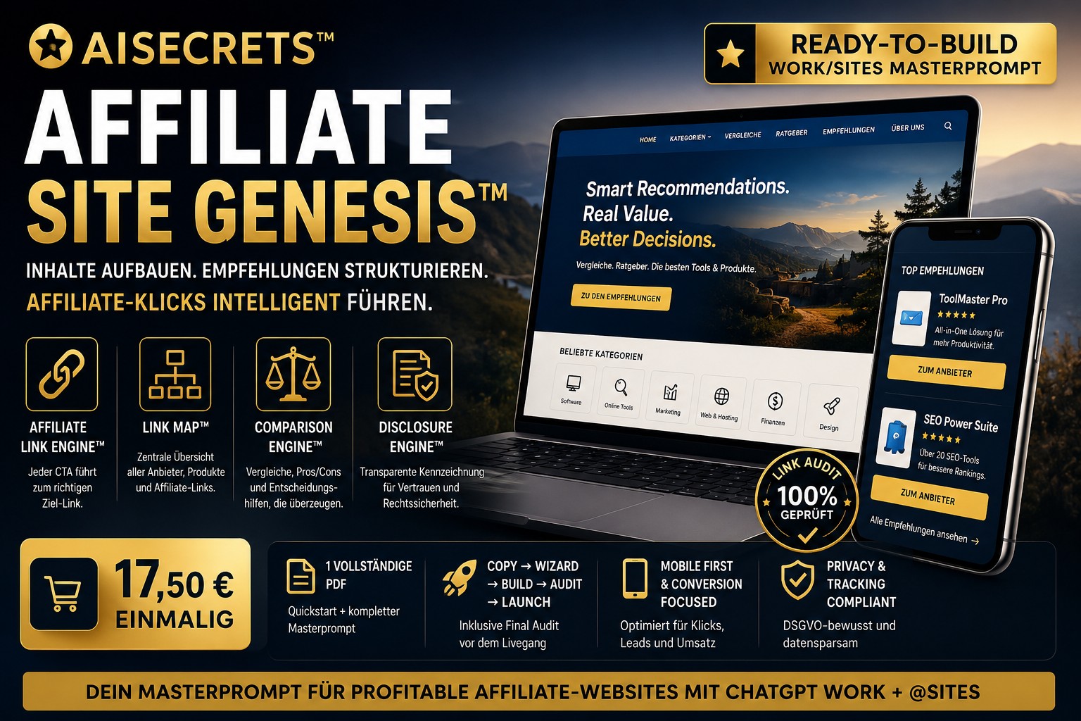 ✪ AISECRETS™ AFFILIATE SITE GENESIS™ Produktbild