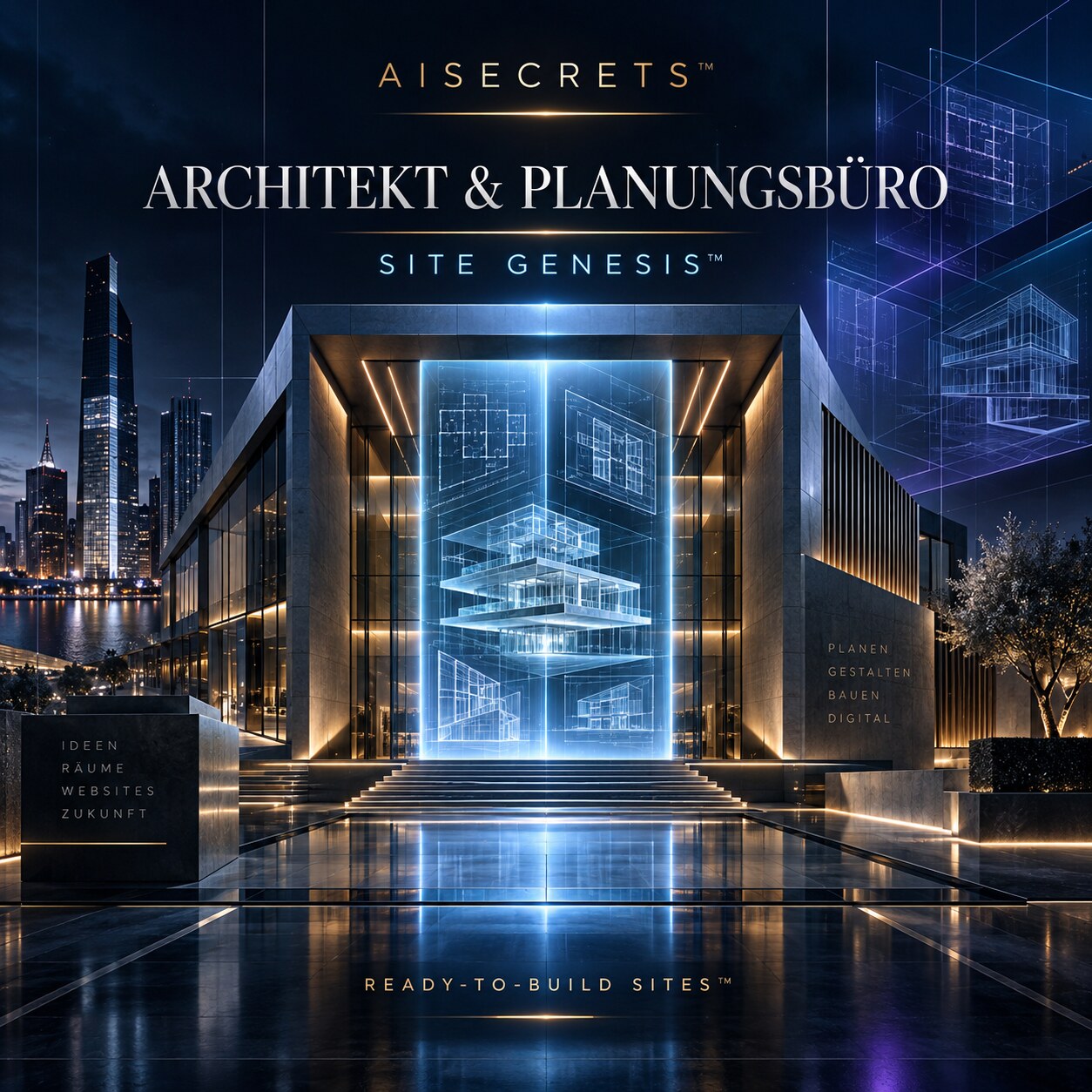 AISECRETS ARCHITEKT & PLANUNGSBÜRO SITE GENESIS – Ready-to-Build Architekturwebsite mit ChatGPT Work und Sites