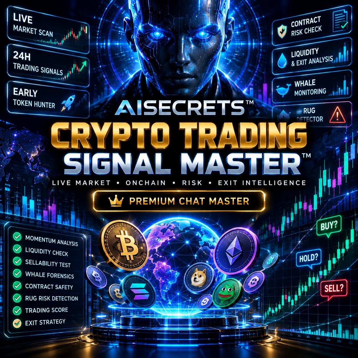 AISECRETS™ CRYPTO TRADING SIGNAL MASTER™ Produktbild