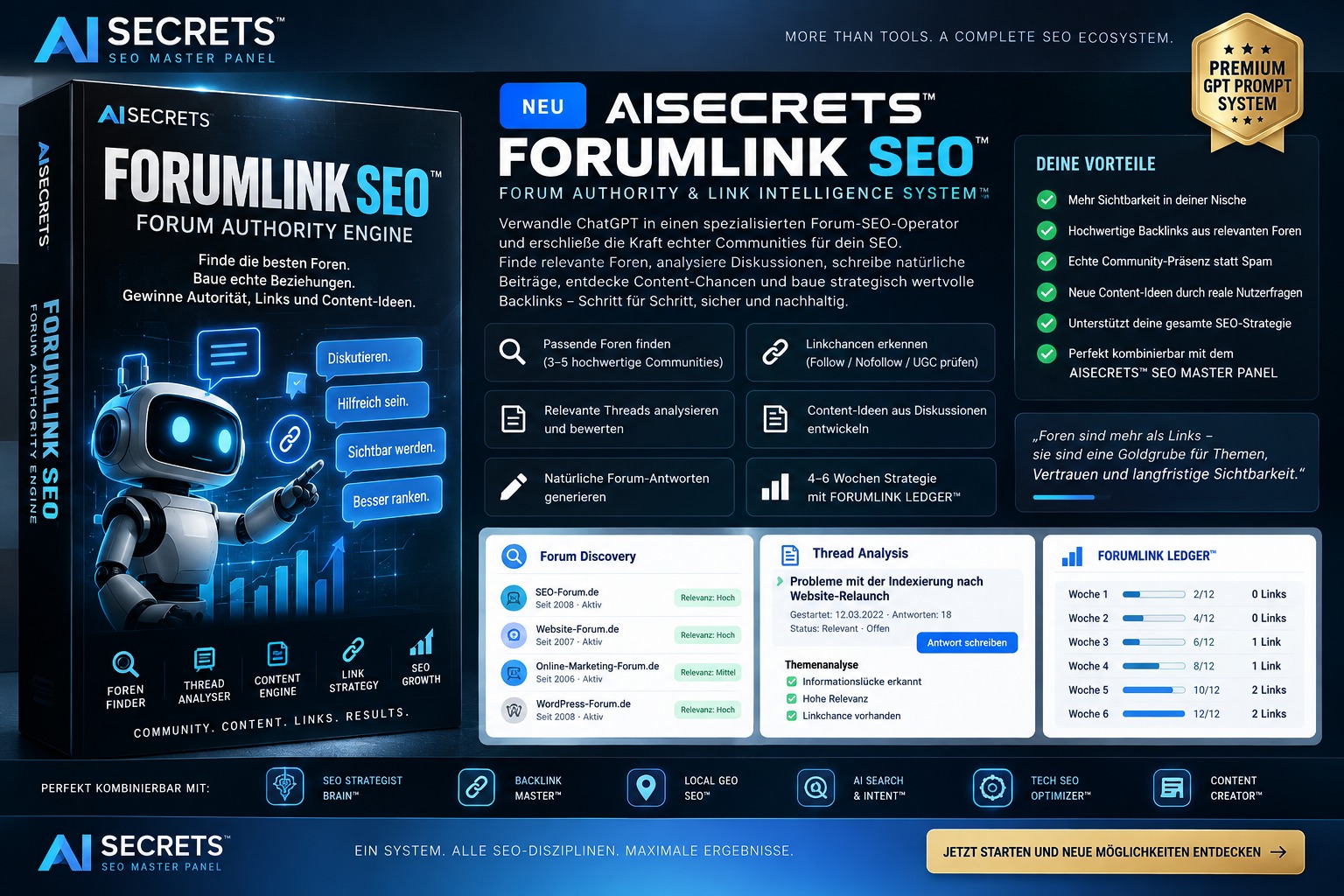 AISECRETS FORUMLINK SEO Forum Authority und Link Intelligence System