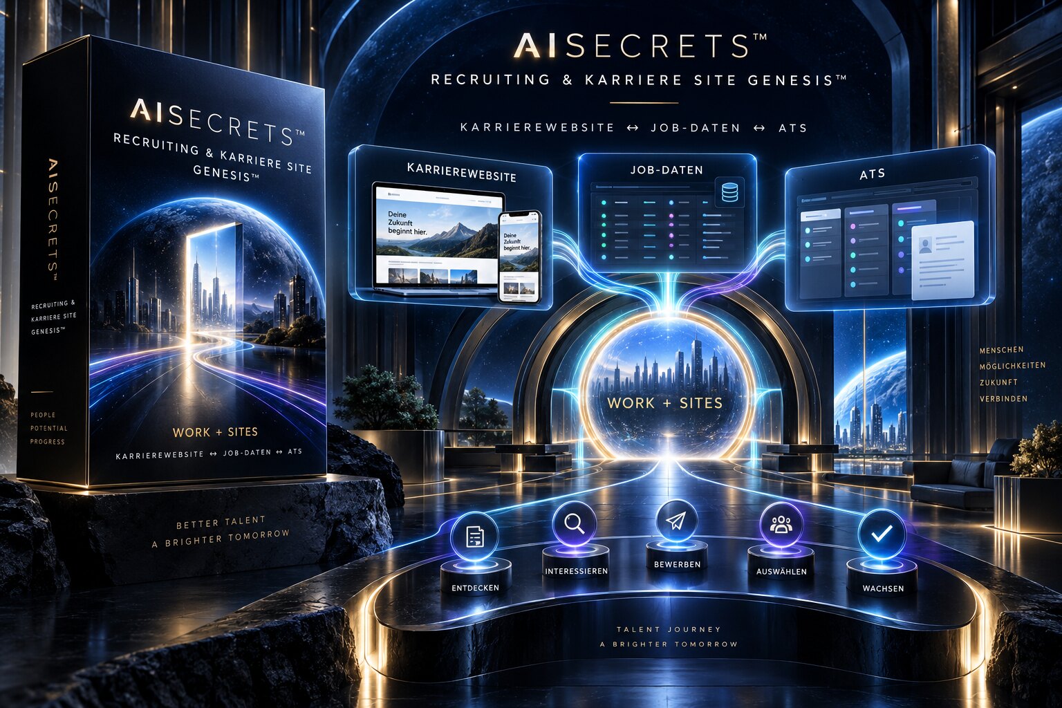 AISECRETS Recruiting und Karriere Site Genesis – Ready-to-Build Karrierewebsite mit ChatGPT Work und Sites
