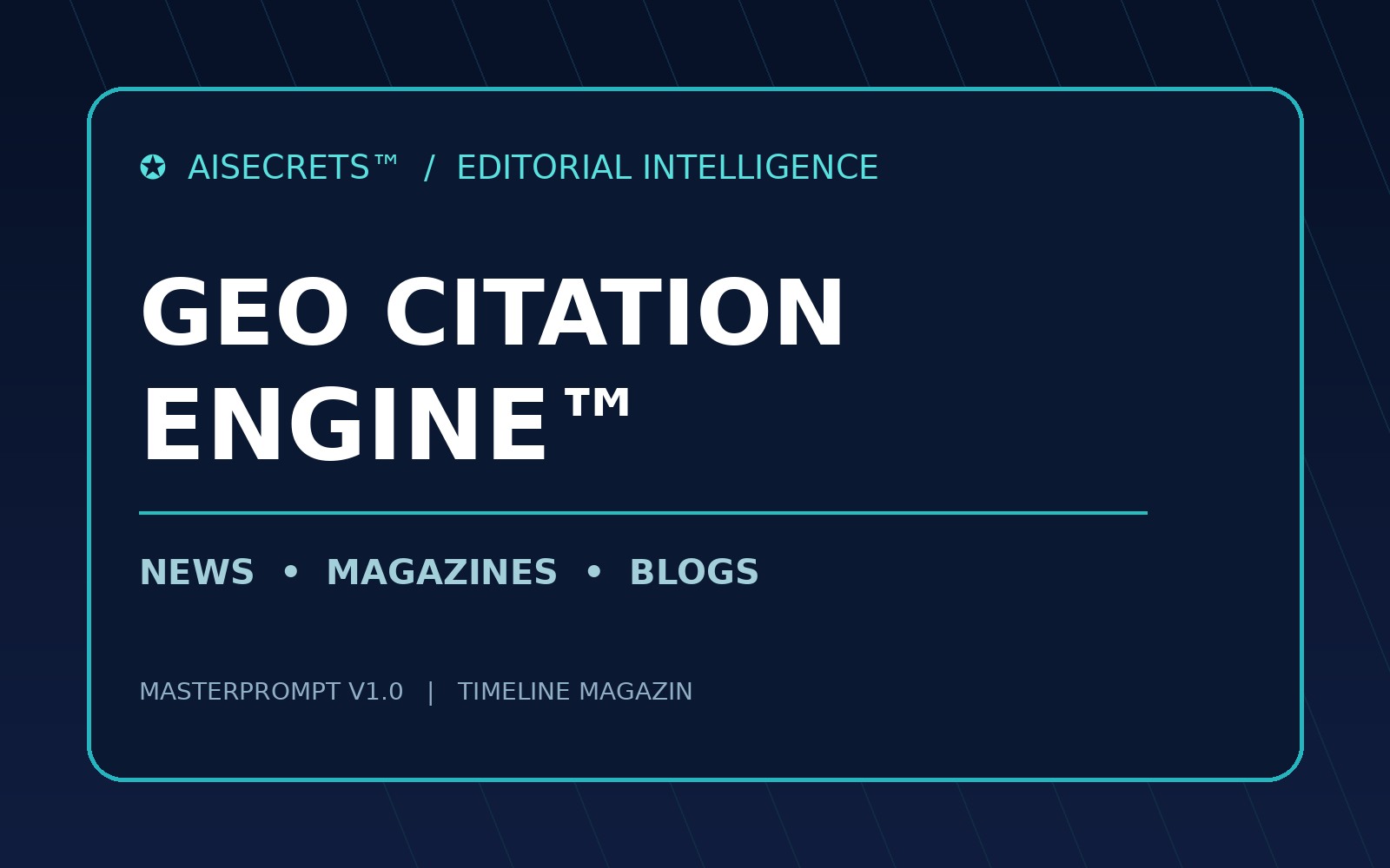 TIMELINE GEO CITATION ENGINE V1.0 – originales Produktcover für News, Magazine und Blogs